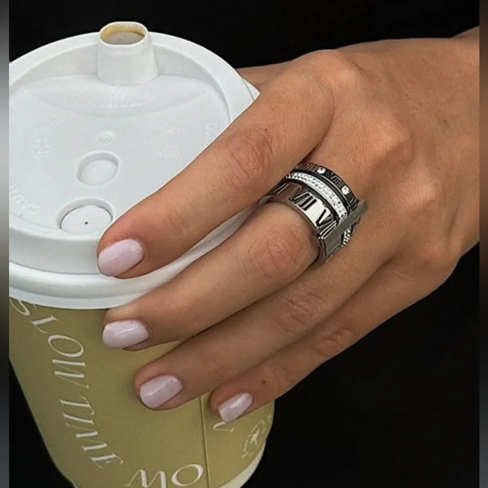 Silver Roman Numeral Ring – Unisex Style - Picture 3 of 5